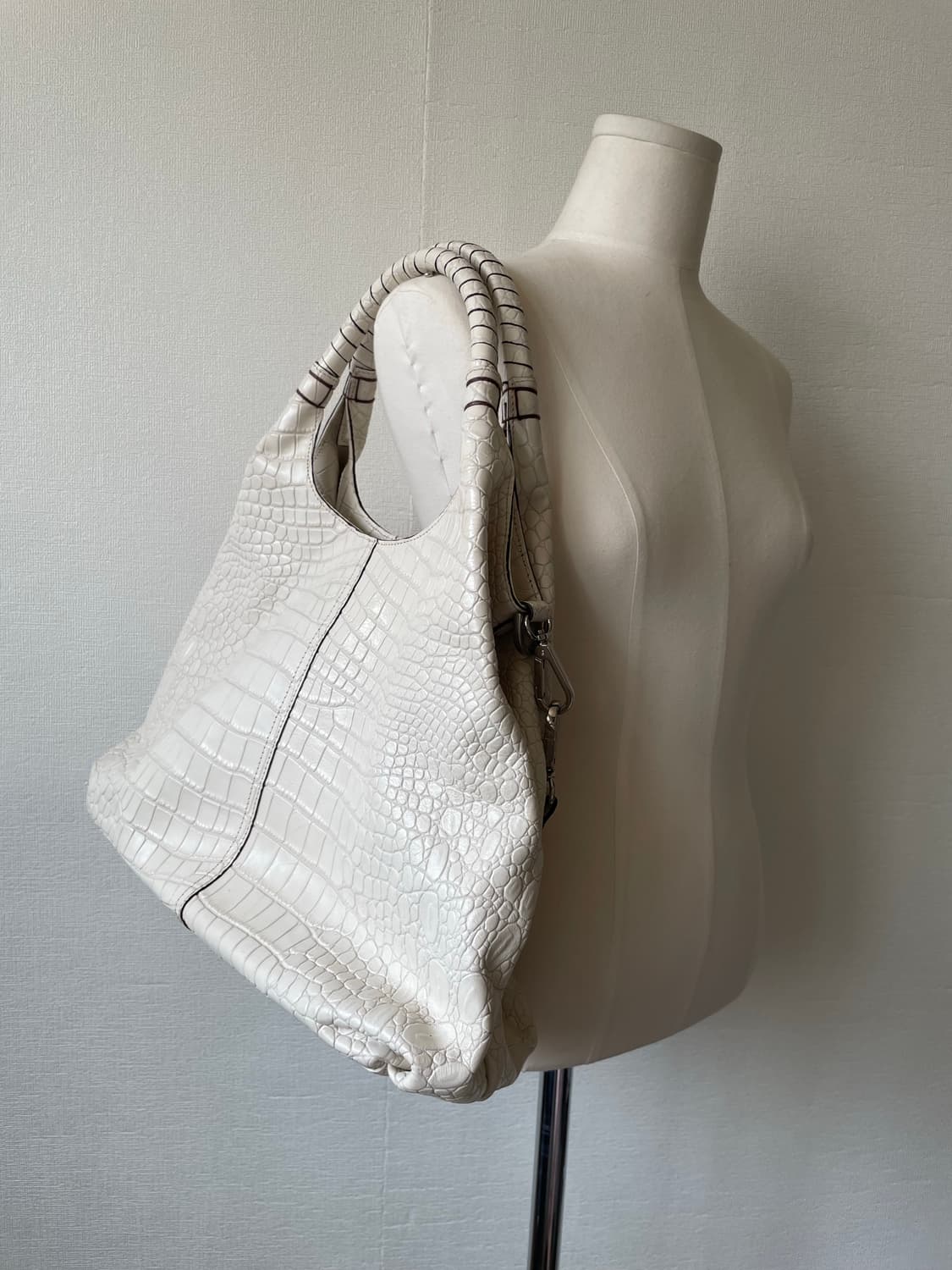 Real Leather White Cowhide Python Big Ba 상품이미지1