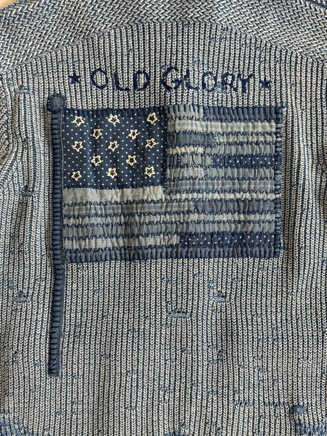 RRL 숄카라 핸드니트 패치워크 Shawl kara hand knit 상품이미지3