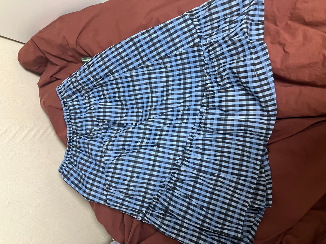 엔조블루스 스트링 슬리브리스 탑 /셔링 밴딩 스커트 (blue) 상품이미지5