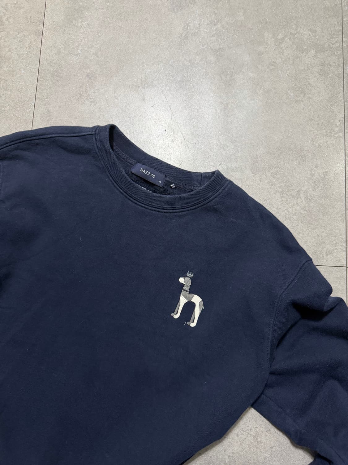 해지스 네이비  로고 패치  빈티지 스웻셔츠 95size  상품이미지2