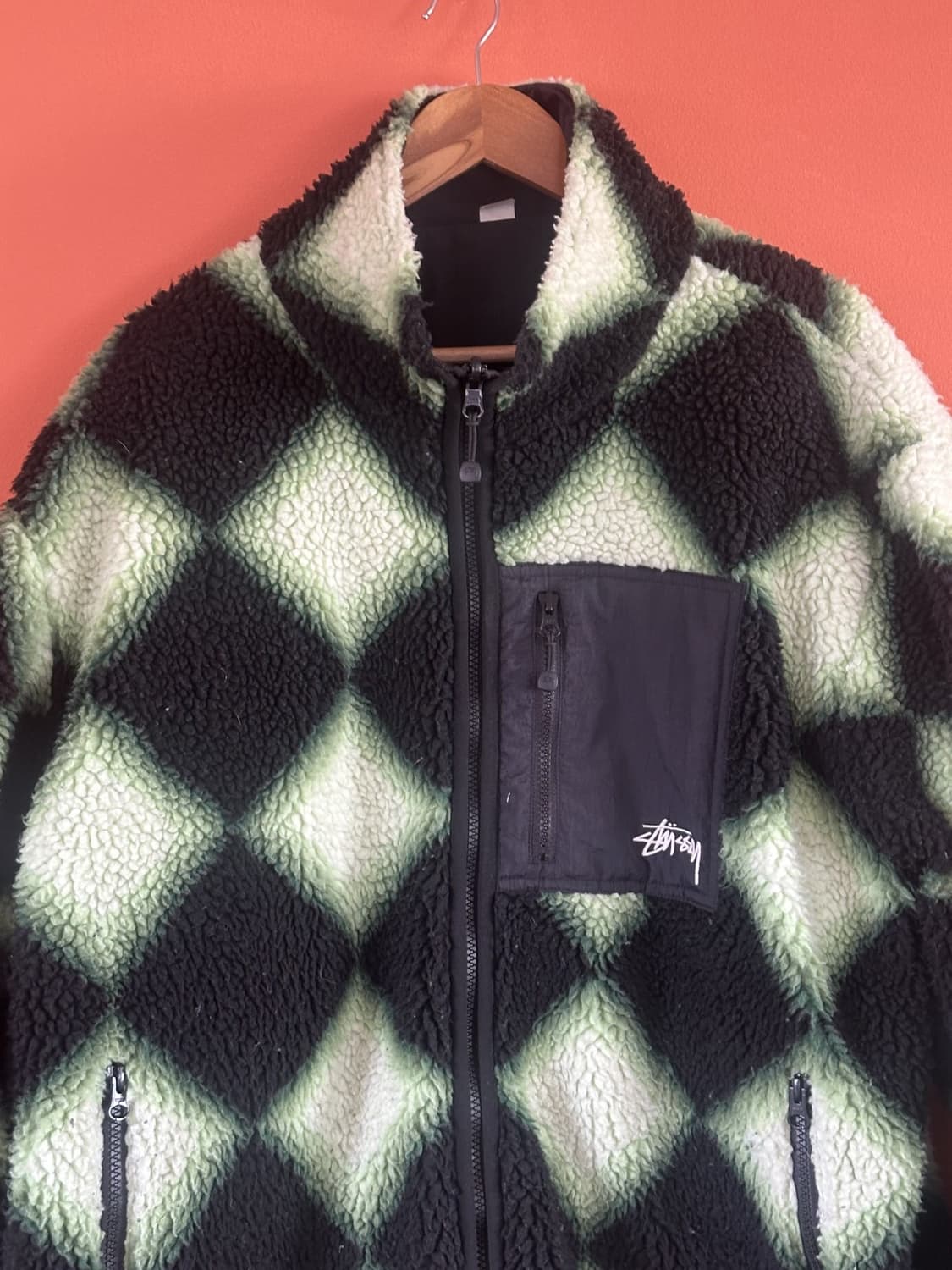 스투시 쉐르파 리버시블 자켓 다이아몬드 그린 상품이미지2