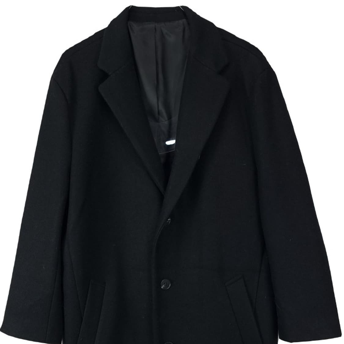 [어반드레스] 오버사이즈 모직 싱글 롱 코트 블랙 M18142 상품이미지4