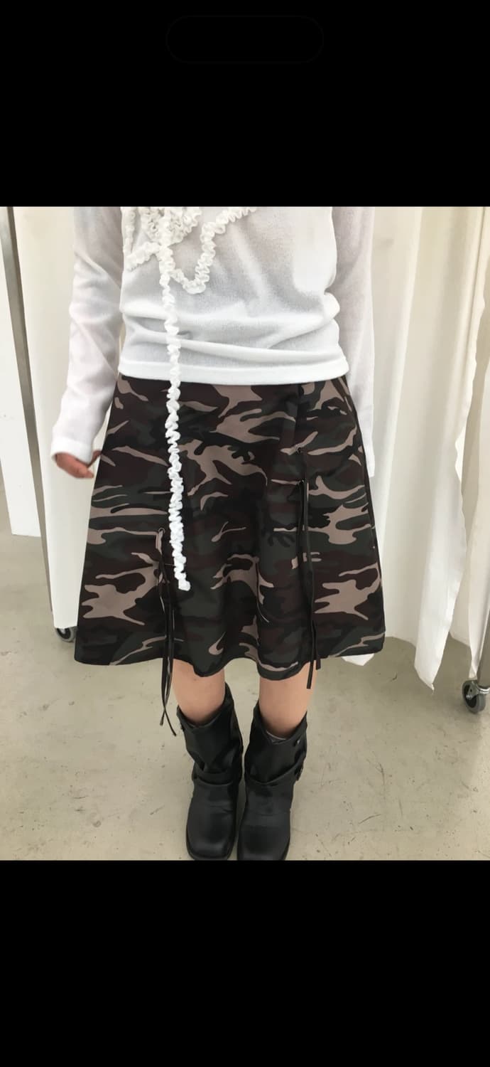 카모 플레어 타이 스커트 상품이미지1