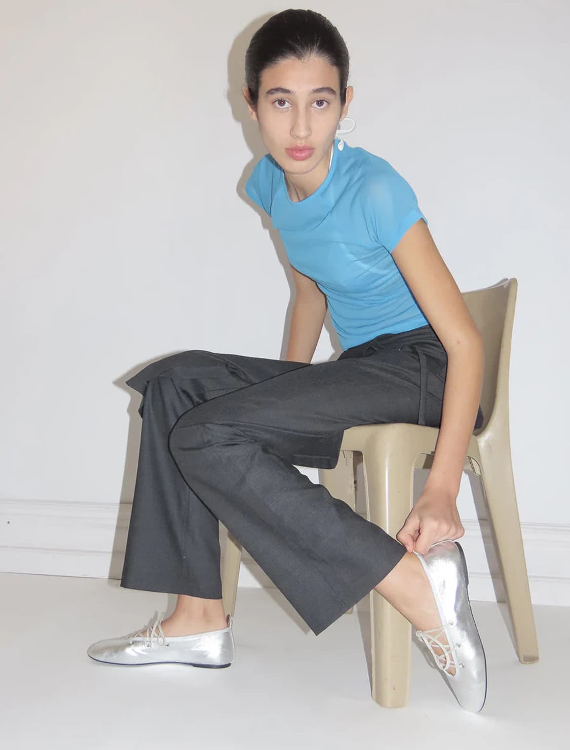 [S,M]팔로마울 Omu 오무 티셔츠/블루 상품이미지5