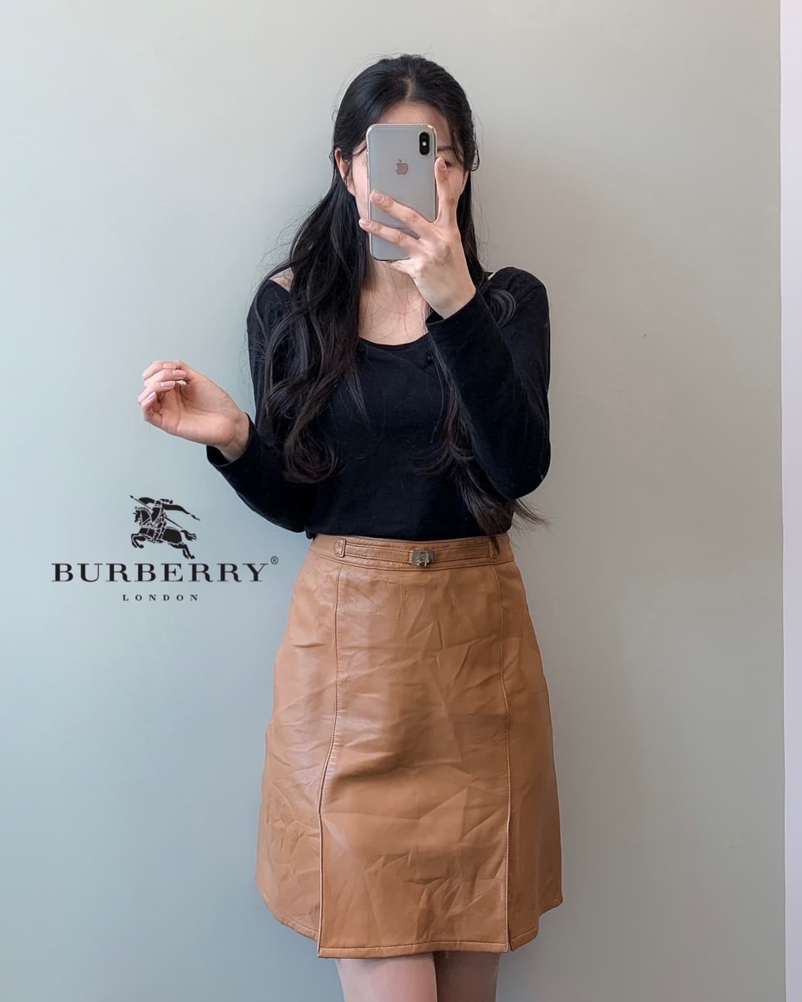 버버리 블루라벨 레더 스커트  상품이미지2