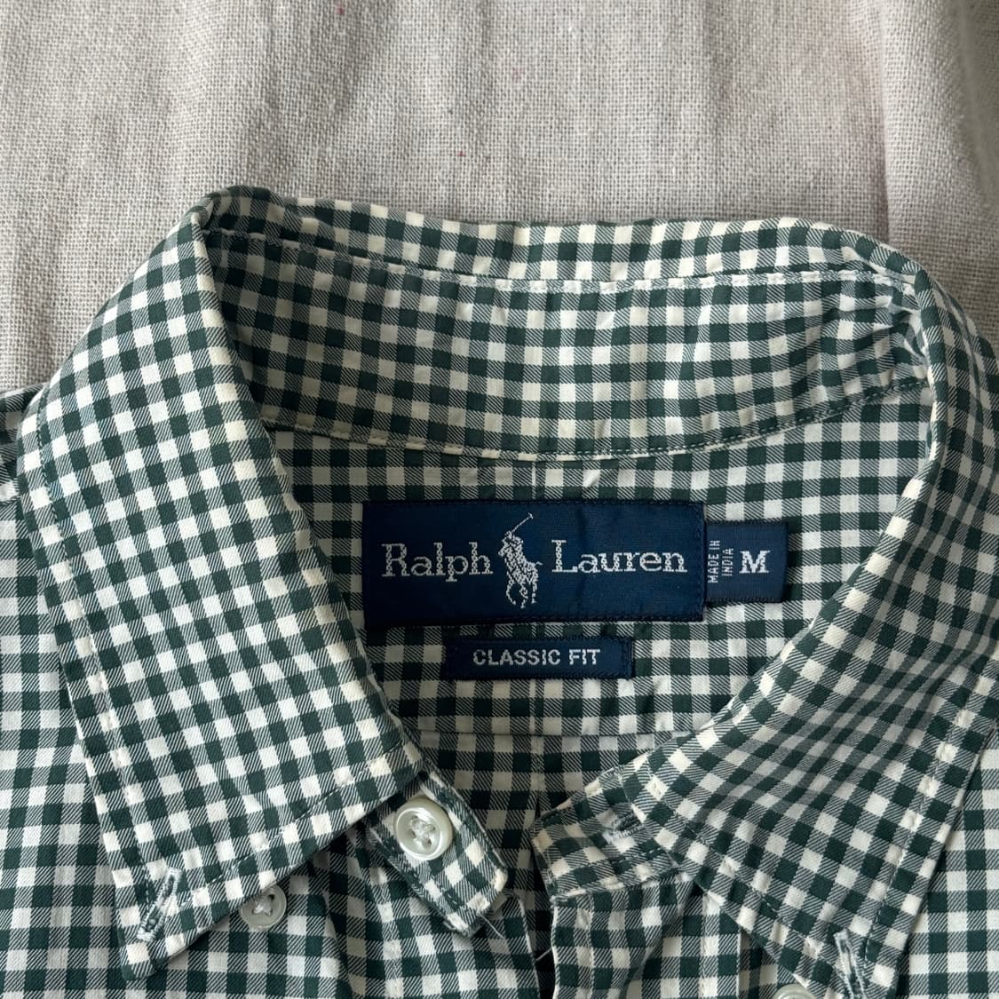 폴로랄프로렌 빈티지 그린 깅엄 체크셔츠 M 상품이미지4