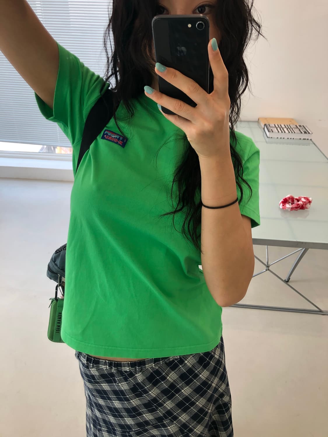 엑스걸 X-girl 그린 반팔티셔츠 size 1 상품이미지1