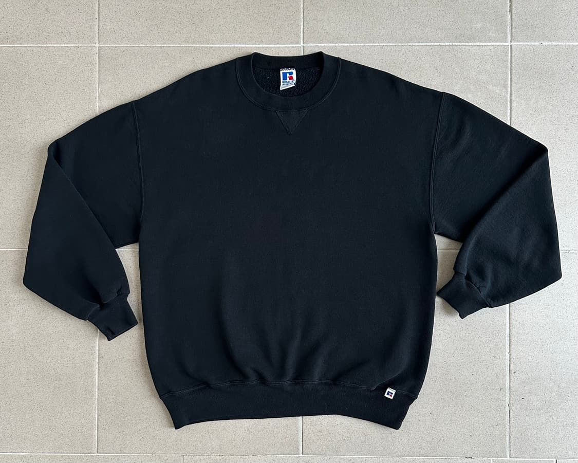 90s 빈티지 러셀 스웻셔츠 블랙 XL USA 상품이미지1