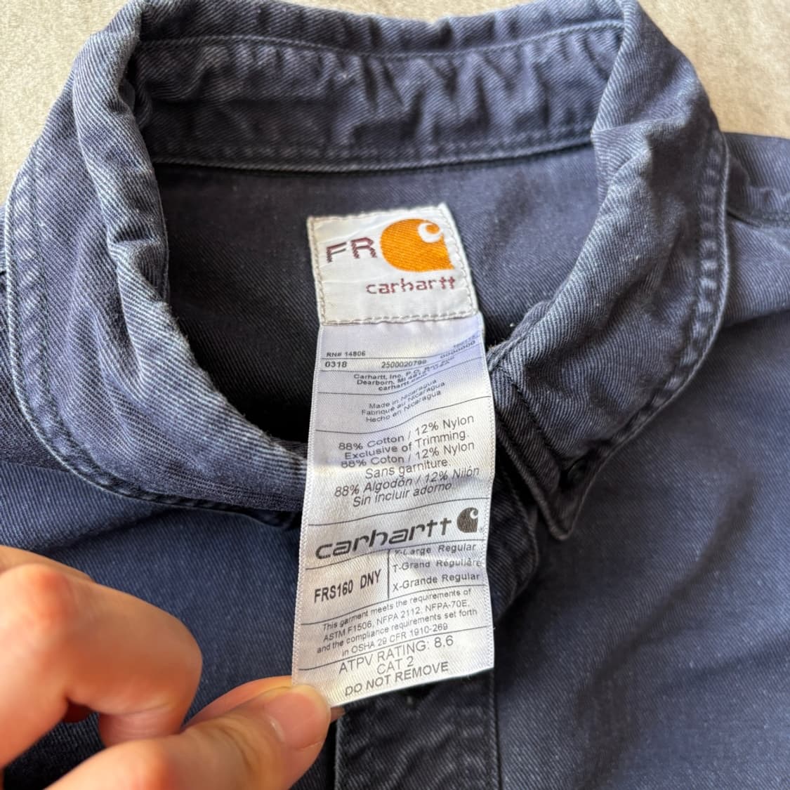 칼하트 오리지널 FR 네이비 긴팔 셔츠 상품이미지6