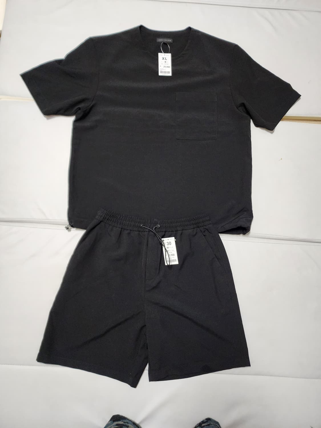 스파오반팔셋업블랙세트 상품이미지1