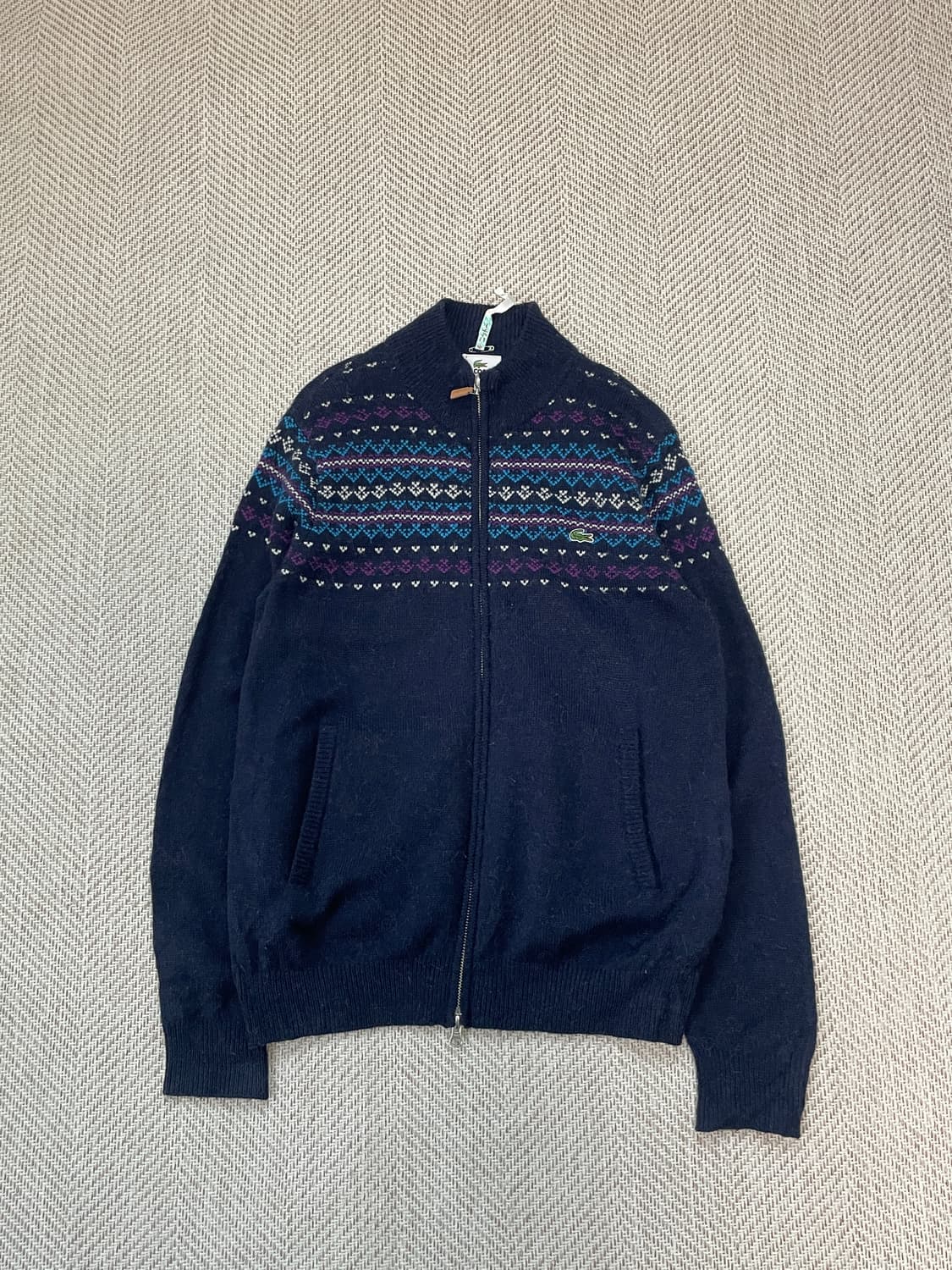 라코스테 멀티컬러 페어아일 니트 집업 J03646 상품이미지1