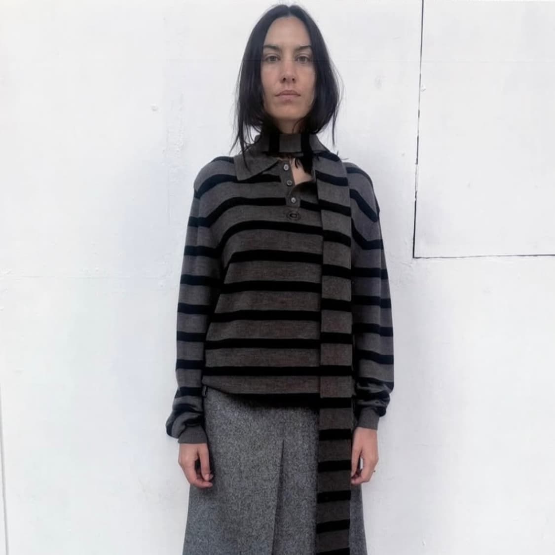 [S,M,L]커미션 25fw Dad 스트라이프 폴로 니트 상품이미지1