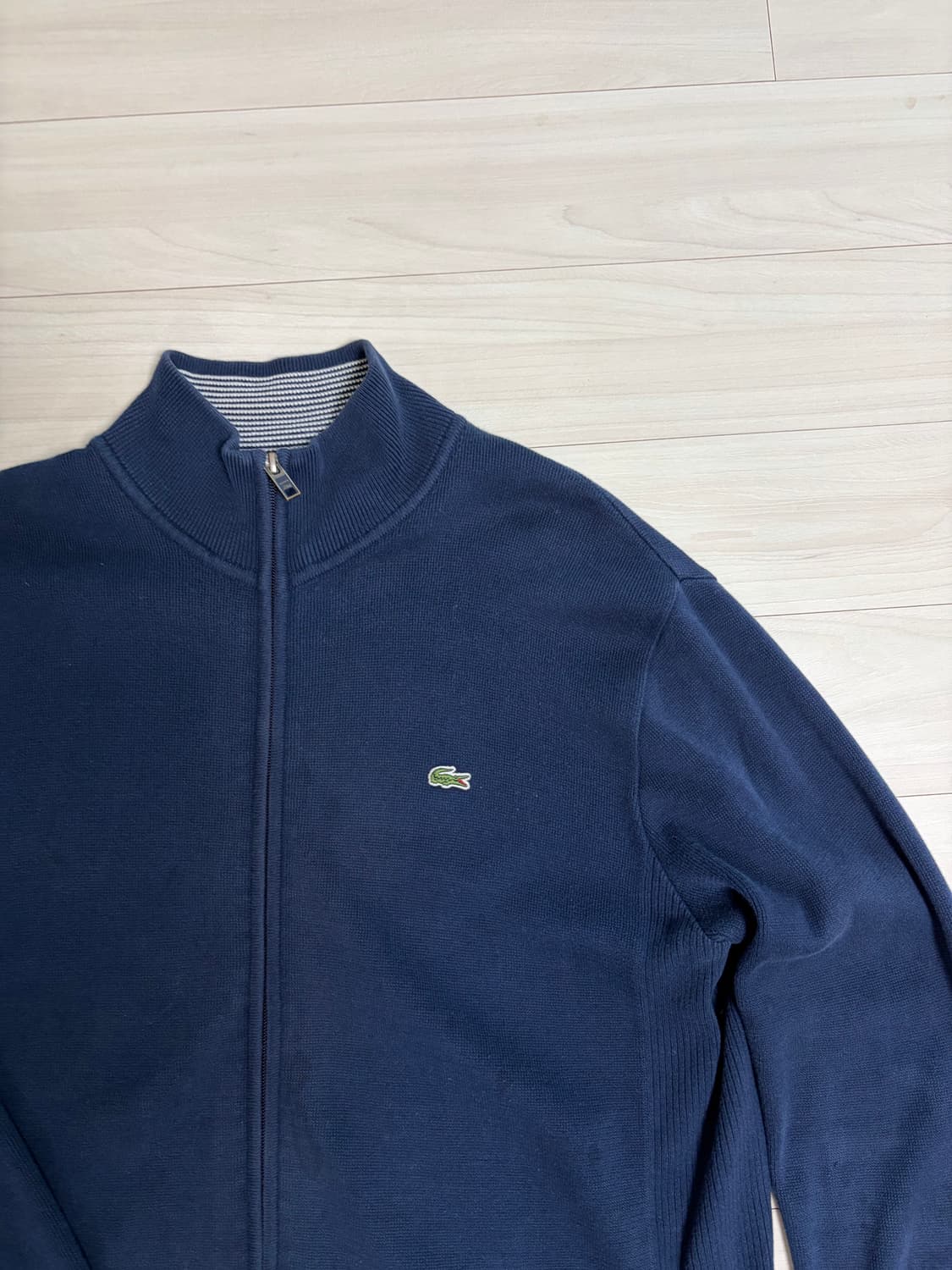 라코스테 니트 가디건 투웨이 지퍼 네이비 L 상품이미지5