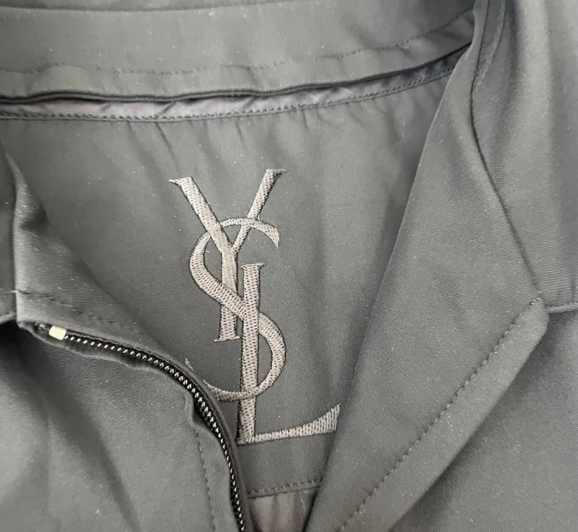 입생로랑 블랙 로고 오버핏 폴리쉘 블루종 자켓 상품이미지6