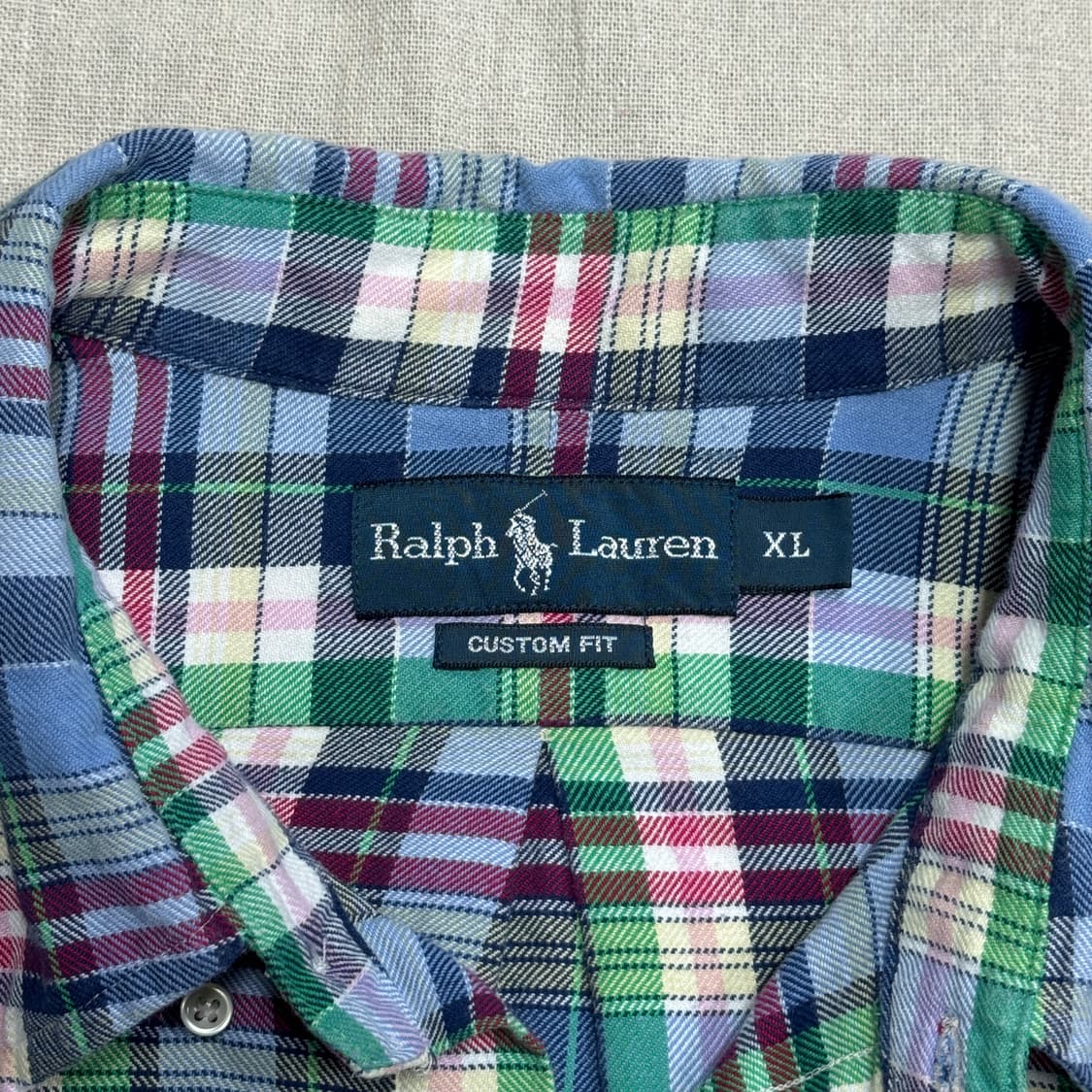 폴로랄프로렌 핑크포니 블루 체크셔츠 XL 상품이미지5