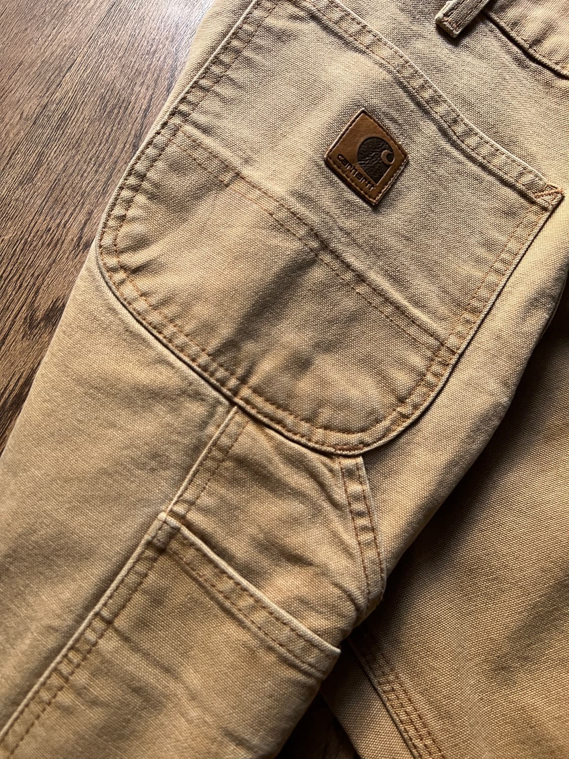 [34]칼하트 USA 빈티지 페이딩 브라운 싱글니 카펜터 워크 팬츠 상품이미지7