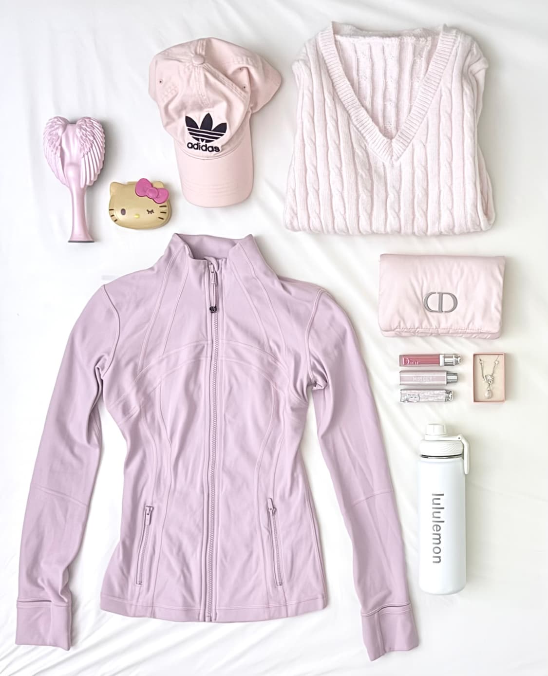 💕🌸🪽룰루레몬&아디다스 핑크 필라테스 프린세스 세트 디파인 집업 상품이미지1