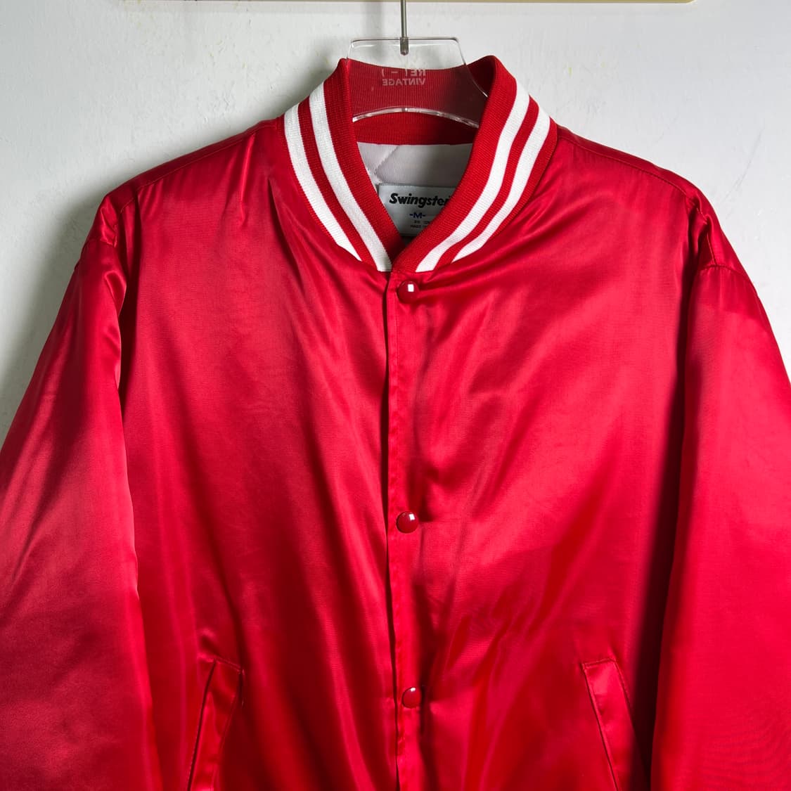 80's 빈티지 스윙스터 사틴 바시티 자켓 M 상품이미지4