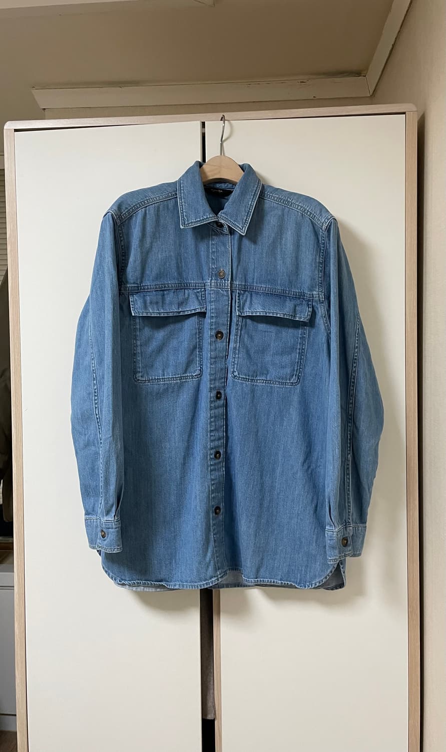 마시모두띠 여성 오버핏 데님 셔츠 청남방 진 상품이미지5