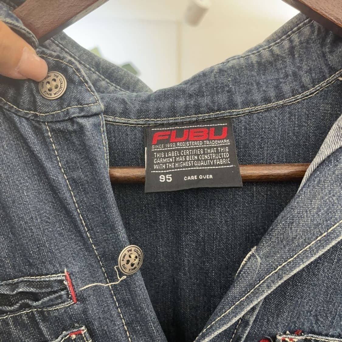  FUBU 클래식 올드스쿨 빈티지 데님 셔츠 95 C06440 상품이미지5