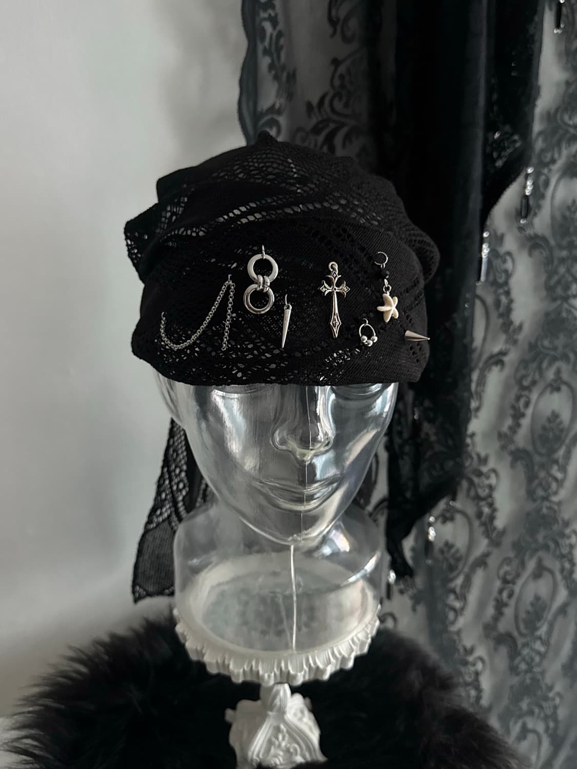 메이드 커스텀 시스루 듀렉 헤어두건 반다나  상품이미지1