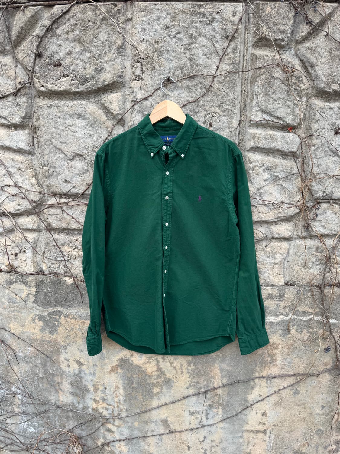폴로 랄프로렌 빈티지 슬림핏 코튼 셔츠 그린 L 상품이미지1