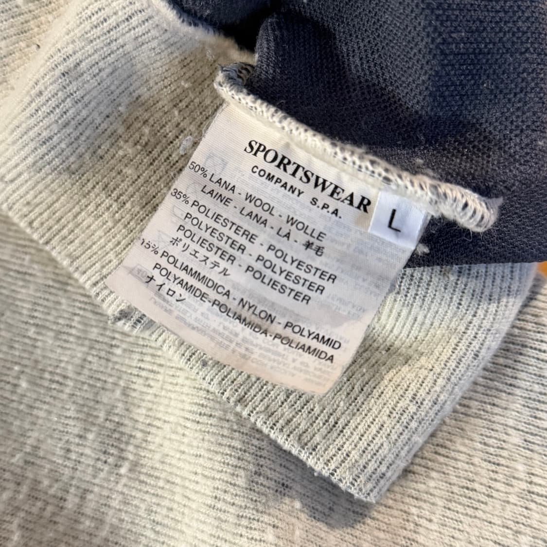 90s 스톤아일랜드 그린와펜 모크넥 니트 상품이미지8