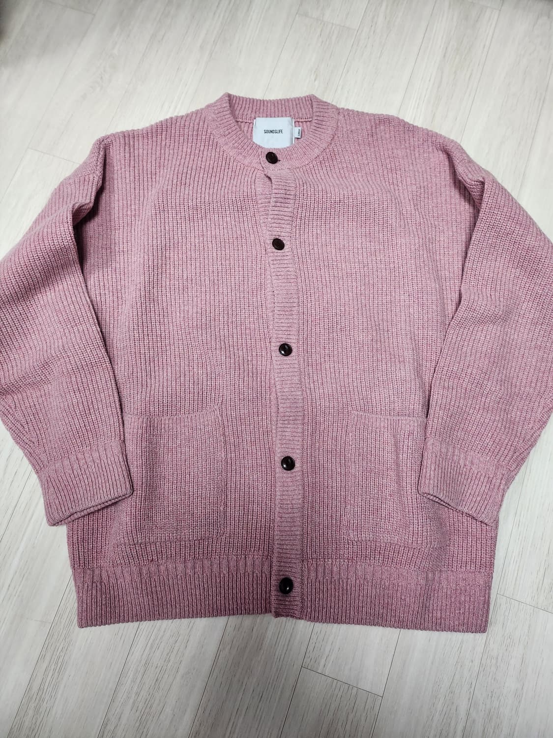 사운즈라이프 헤비 울 가디건 핑크 L 상품이미지2