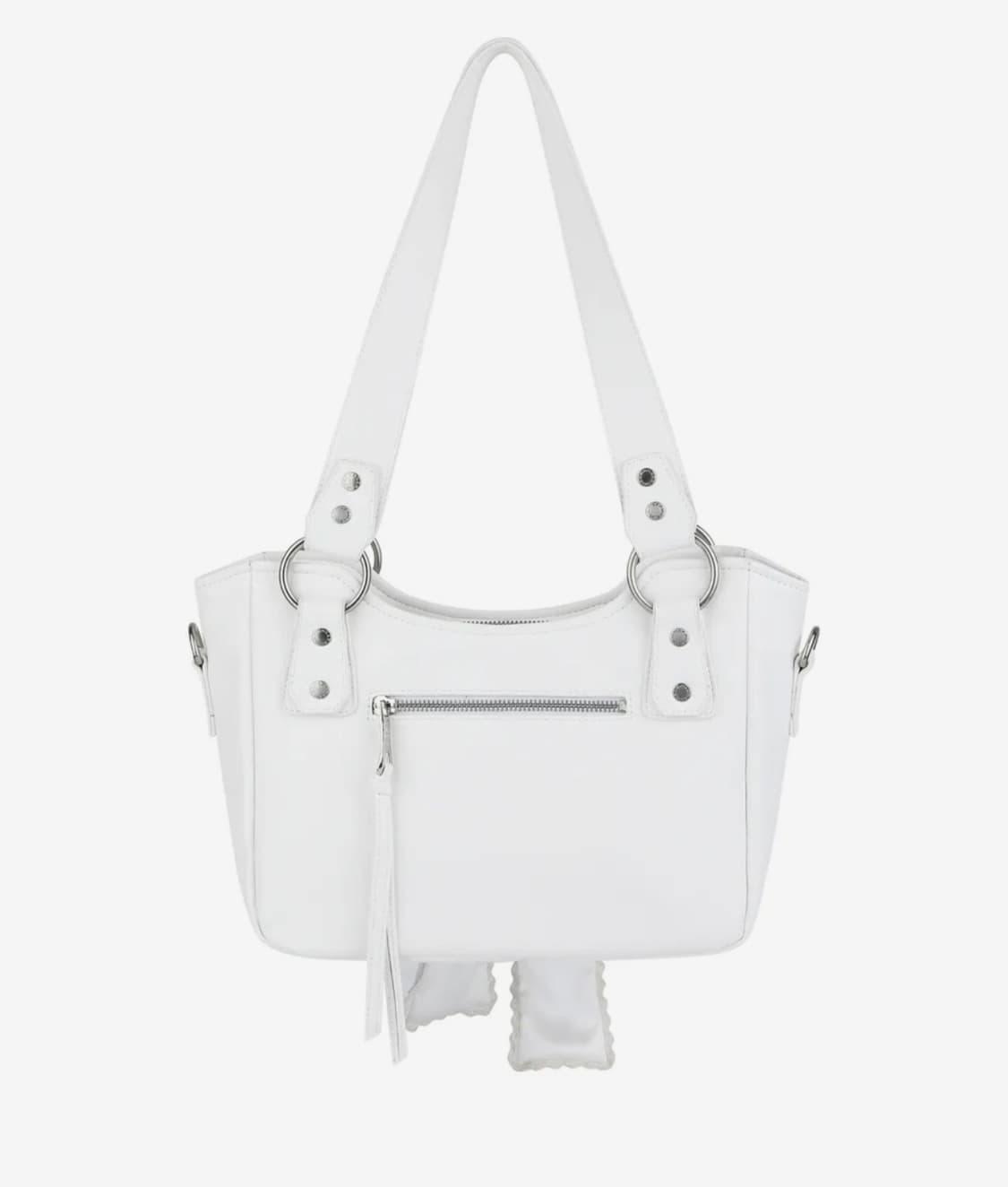 이우가마카라스 레이스 리본 레더 숄더백 상품이미지2