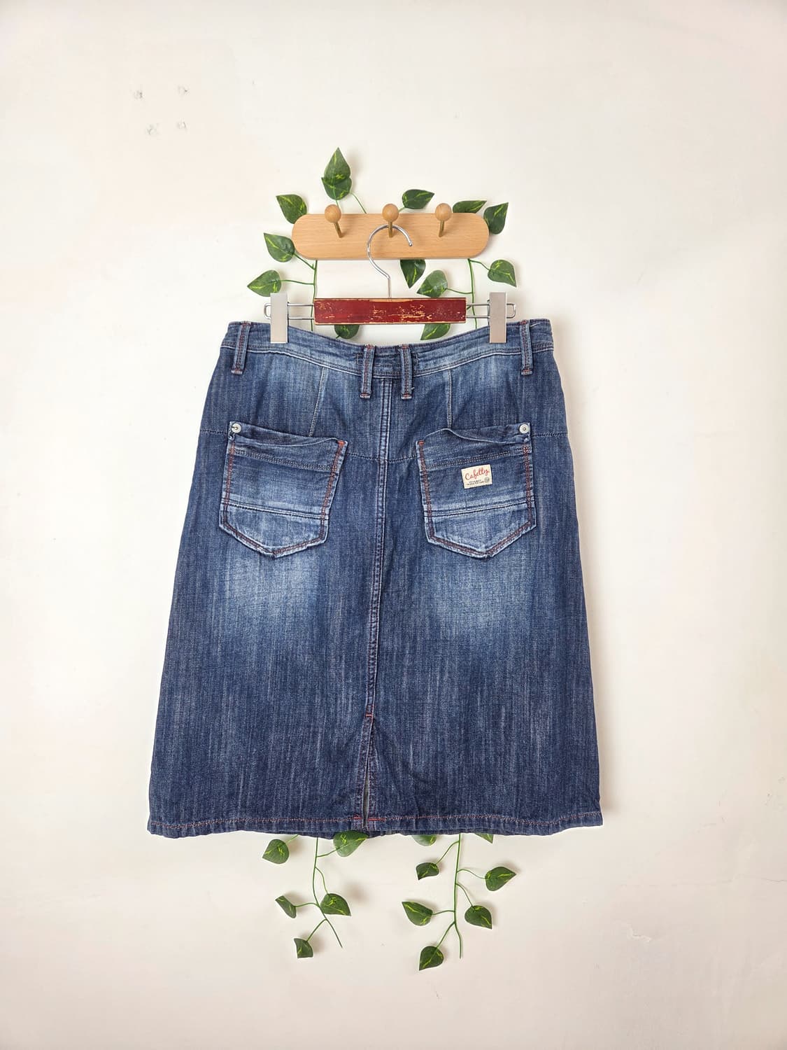 너드 데님 미디 스커트 상품이미지4