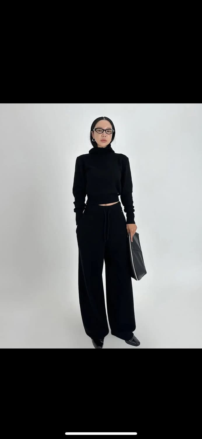 드노리타 하이엔드 메리노 니트m, 팬츠(long) 블랙 셋업 상품이미지3