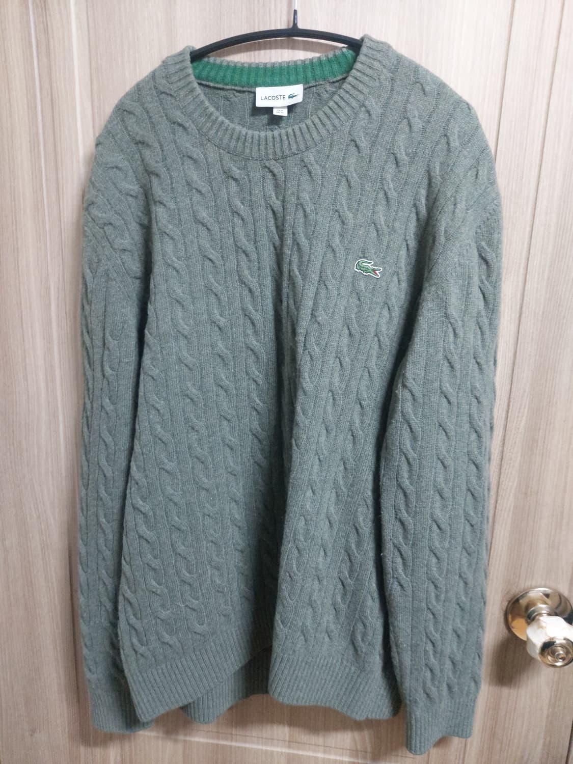 라코스테 그린 꽈배기 니트 상품이미지1