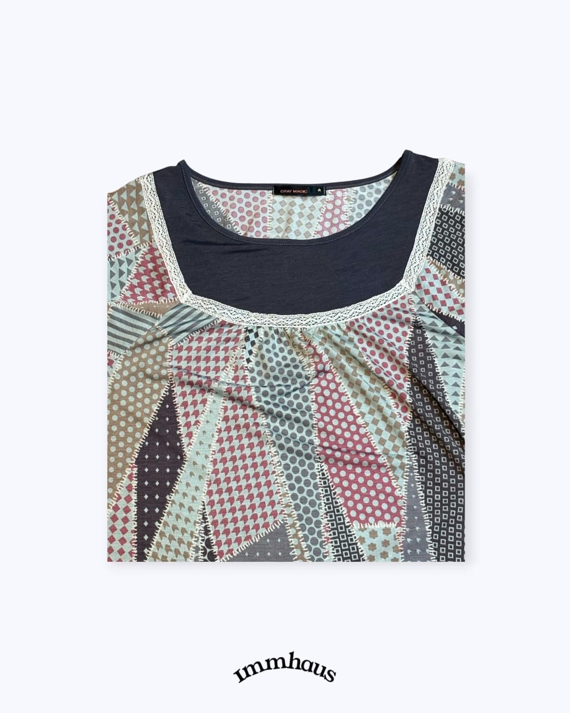 Patchwork pattern blouse  상품이미지3