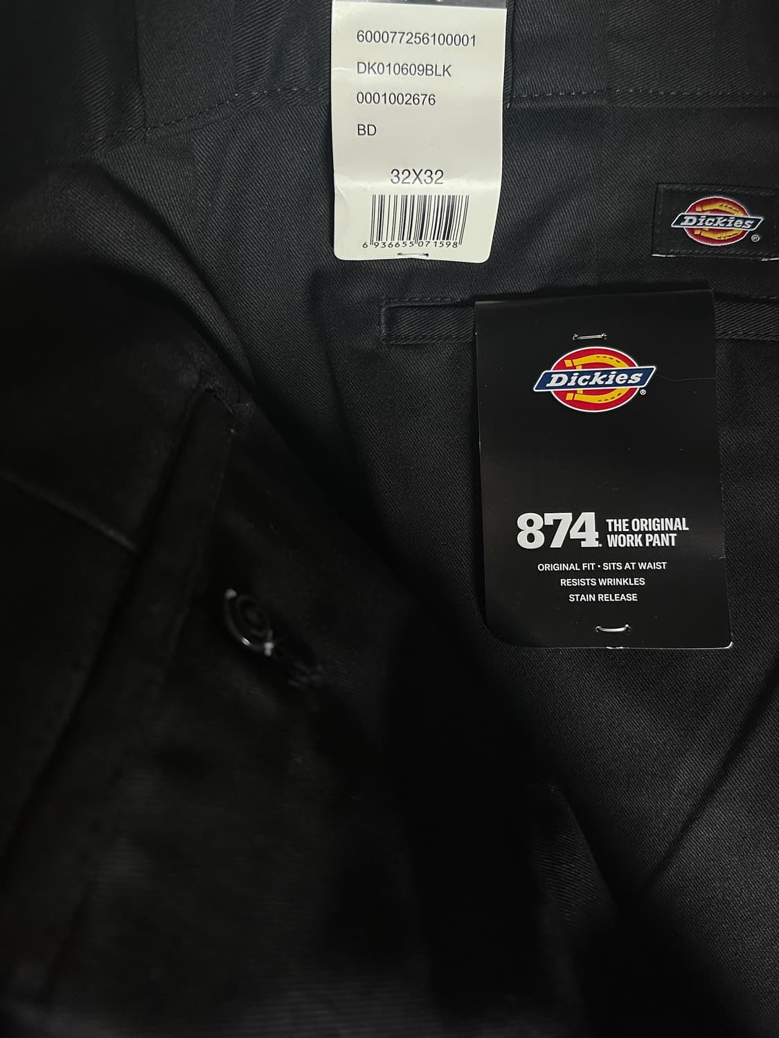 [새상품] 디키즈 오리지널 874 워크팬츠 Black 32 상품이미지1
