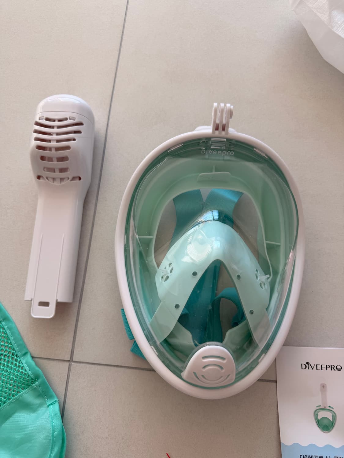 다이브프로 스노쿨링 마스크 새상품급 2개 XL 핑크 그린 상품이미지3