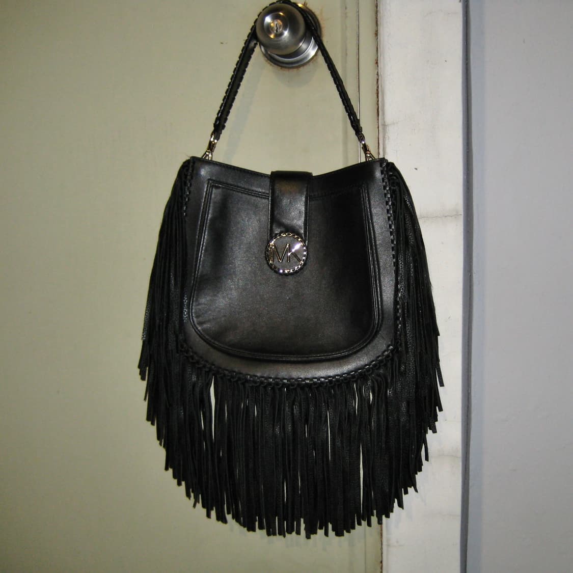 00s 레어 마이클 코어스 풀 가죽 프린지 가방 상품이미지1