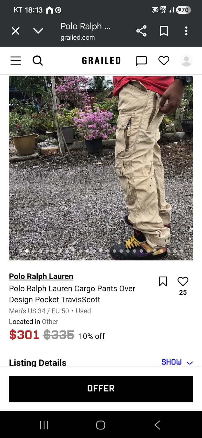 폴로 랄프로렌 트레비스 스캇 카고 멀티포켓 팬츠 31 상품이미지7