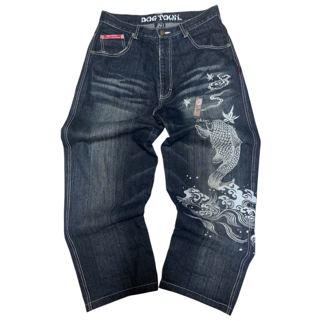 [DOG TOWN] 도그타운 오리엔탈 잉어 자수 올드스쿨 워싱 데님팬츠 상품이미지1