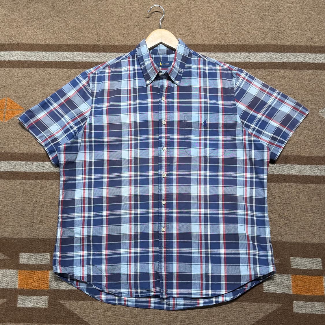 폴로랄프로렌 옥스포드 체크 반팔 셔츠 XL 상품이미지1