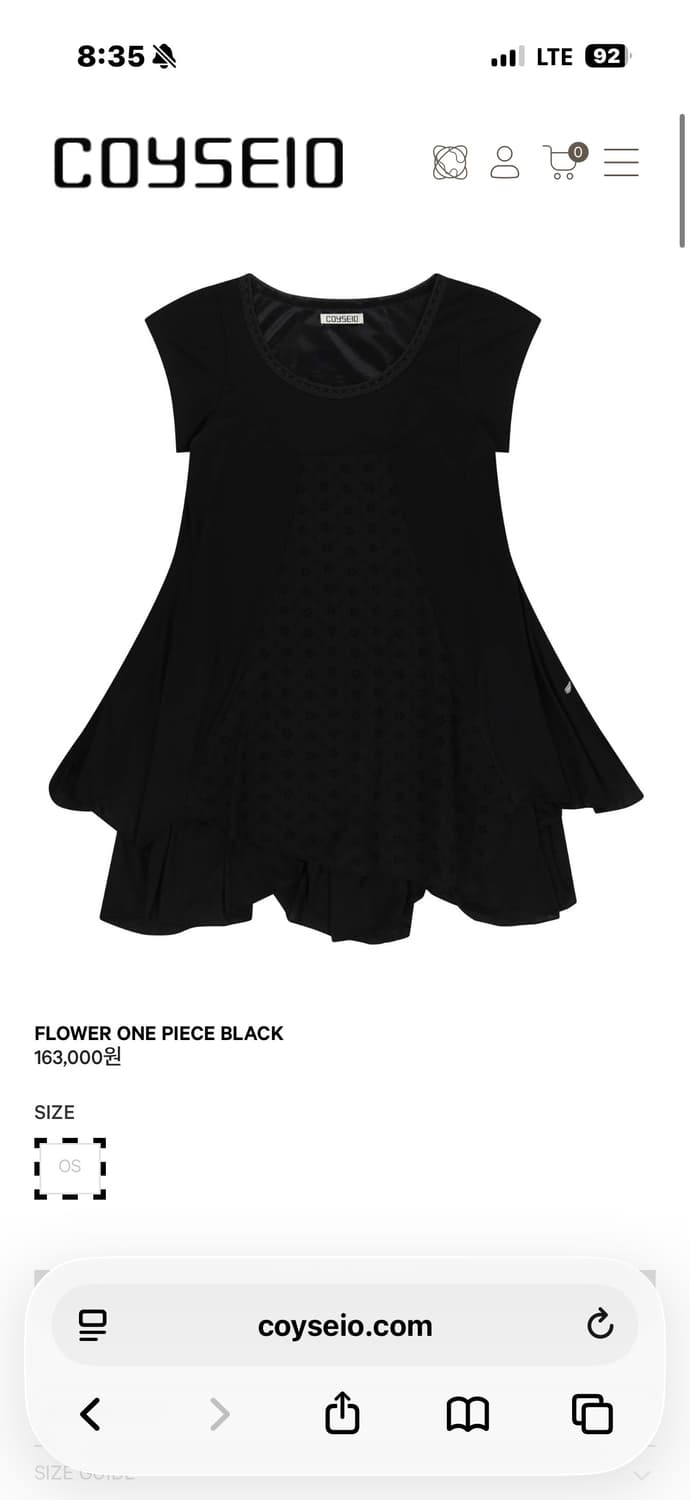 코이세이오 FLOWER ONE PIECE BLACK 상품이미지1