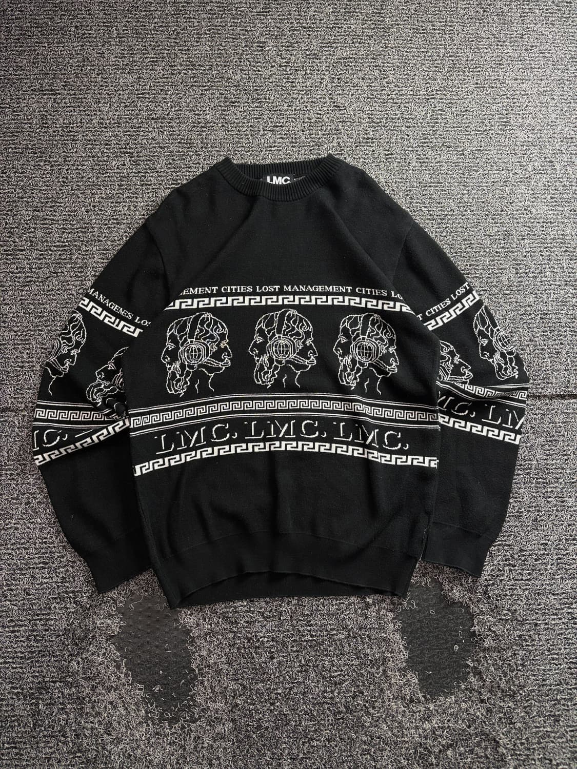 LMC 엘엠씨 그래픽 패턴 블랙 니트 3588 상품이미지2