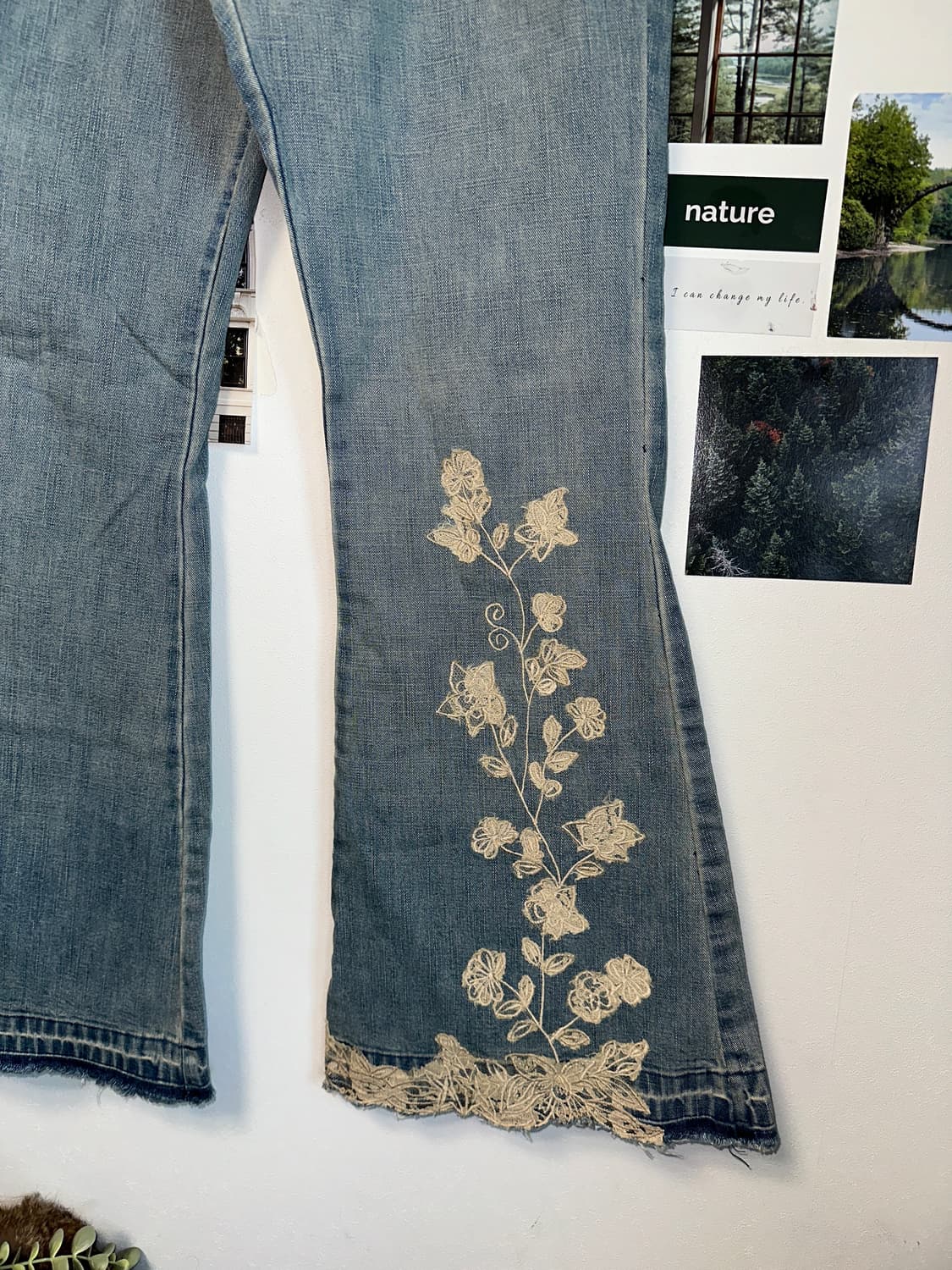 Oriental floral bootscut pants 상품이미지2