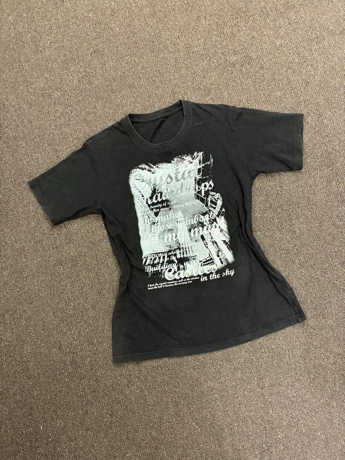 OS)Japanese vintage 여성 프린팅 반팔 티셔츠(구멍) 상품이미지2