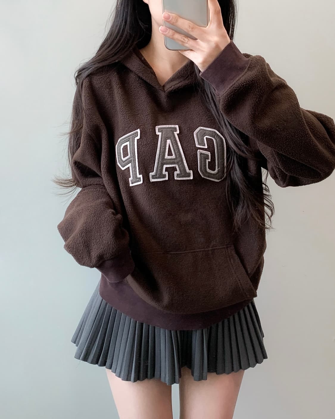 갭 브라운 후리스 후드티  상품이미지1