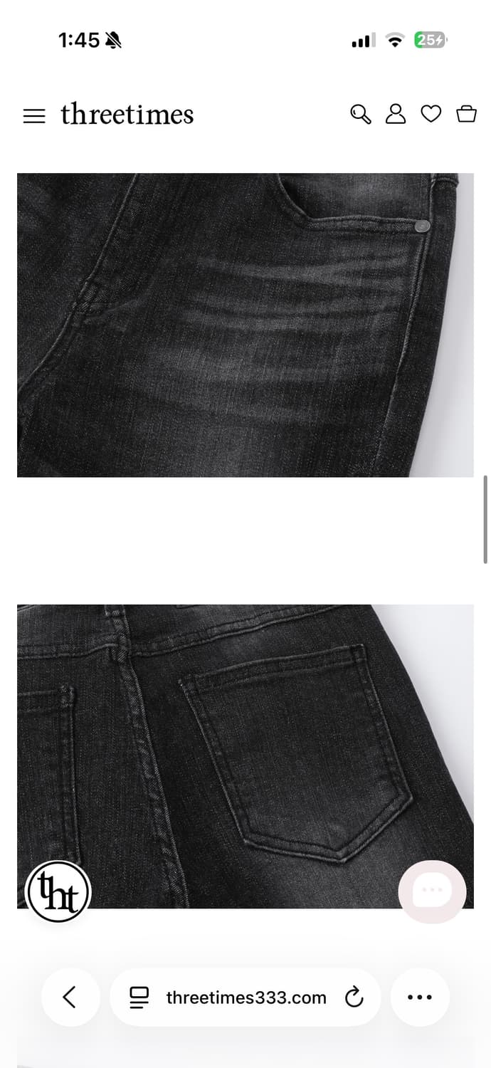 쓰리타임즈 부츠컷 데님 팬츠 블랙 흑청 m 상품이미지4