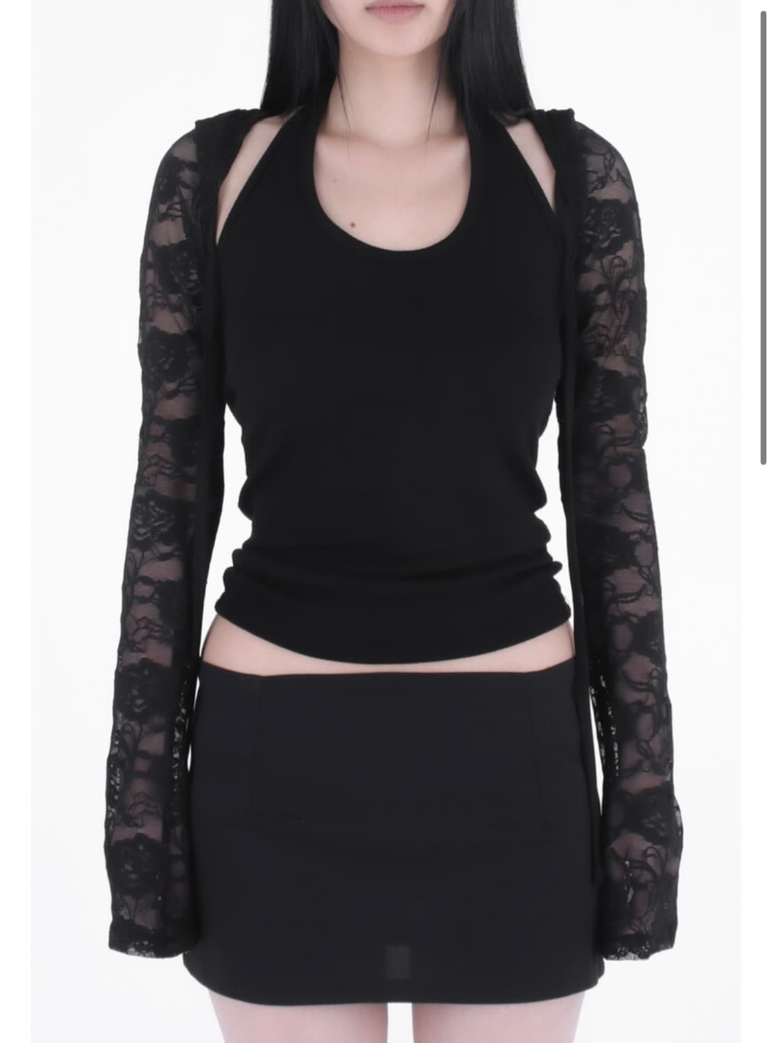 Taae 레이스 후디 볼레로 가디건 상품이미지3