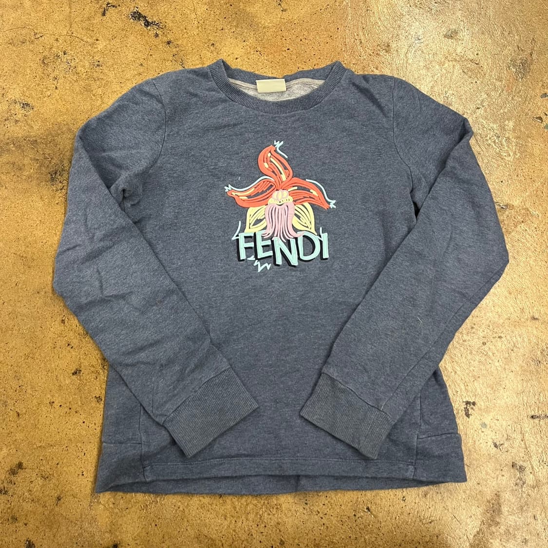 [정품] 펜디 키즈 플라워 프린팅 맨투맨 네이비 b16 상품이미지2