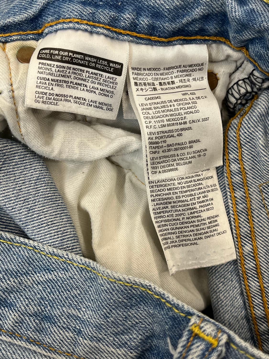 리바이스 501 CT 자수 하프 데님 팬츠 W30 #csz1834 상품이미지4