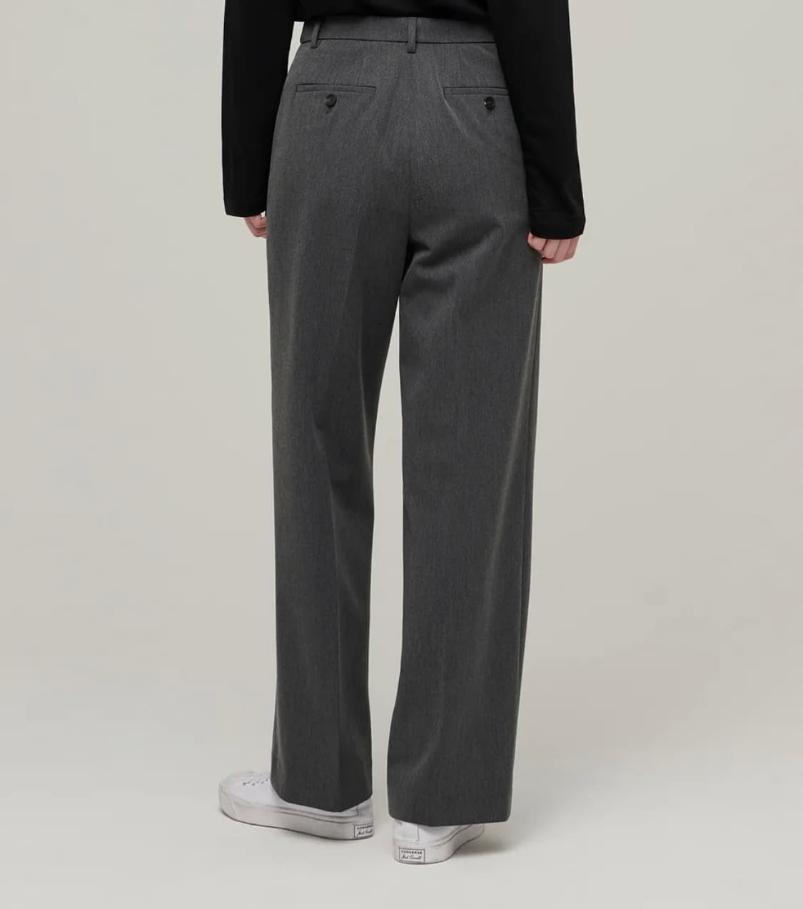 무신사 스탠다드  우먼즈 와이드 히든 밴딩 슬랙스 [미디엄 그레이] (원 상품이미지5