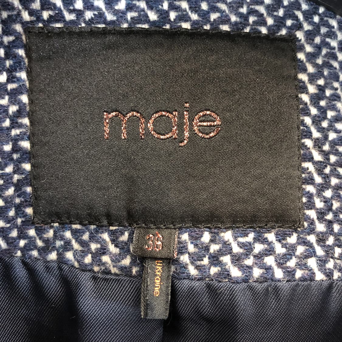 maje 마쥬 (국내판) 양가죽배색 트위드 울자켓 79-86-160 상품이미지5